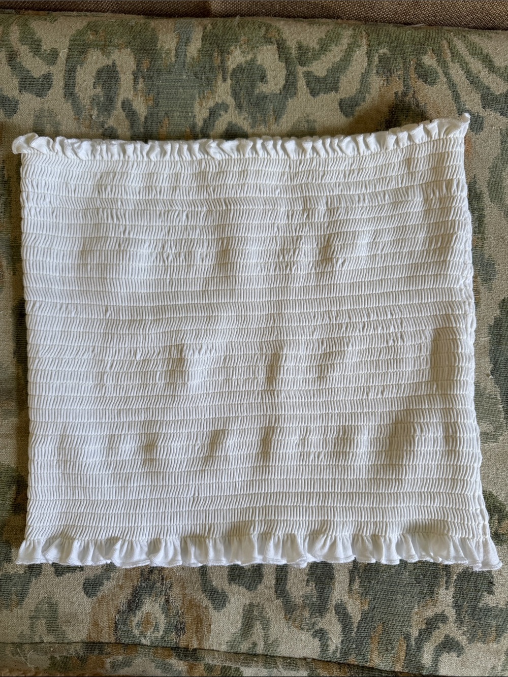 H&M White Smocked Strapless Tube Top